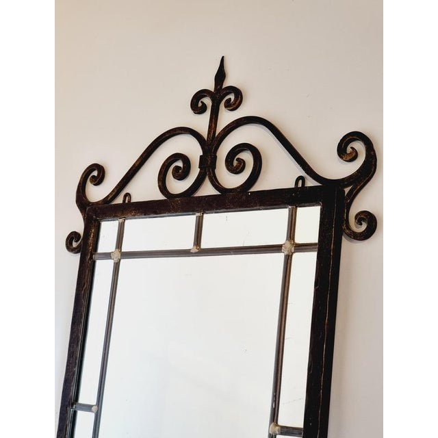 Swedish Grace Cast Iron Wall Mirror, 1930s-1940s For Sale - Image 4 of 5