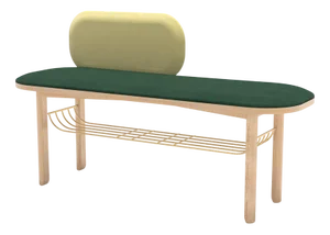 Green Eustache Bench in Natural Oak by Harto