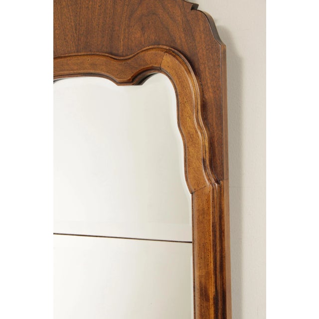 Brown 1970s Brandt Queen Anne Style Walnut Looking Glass Wall Mirror For Sale - Image 8 of 13