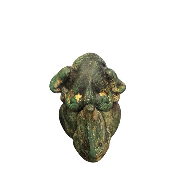 Antique 19th C. Bronze Foo Dog Incense Burner With Aged Verdigris Patina - Qing Era Asian Antique For Sale - Image 4 of 8