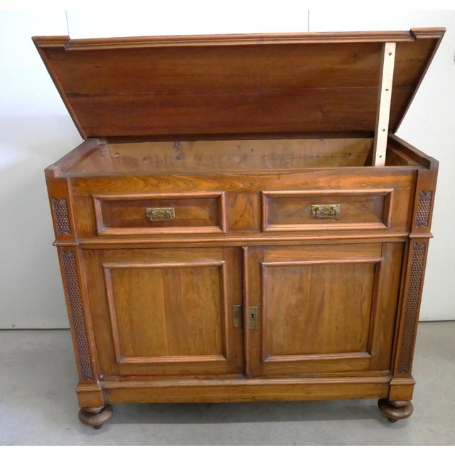 Antique solid elm sideboard early 1900s. Origin: emilia romagna a typical rustic piece of furniture used in rural homes in...