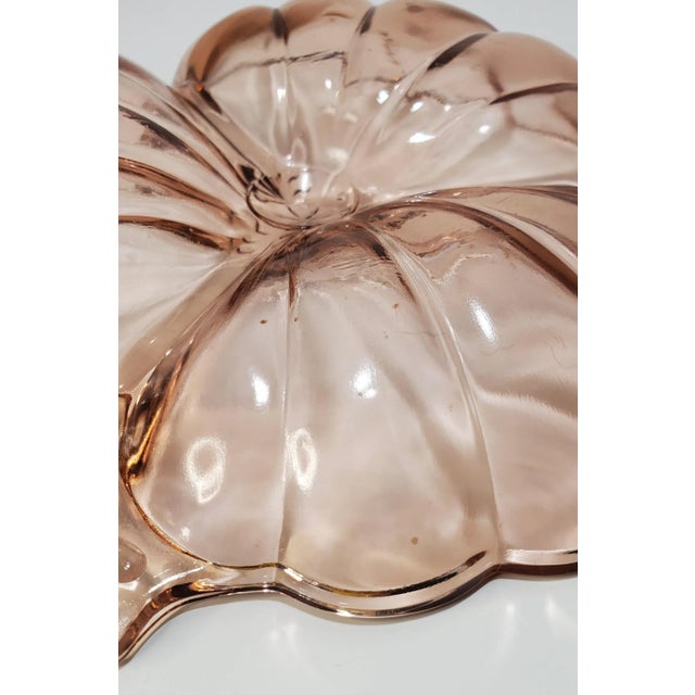 Pattern: Doric Color: Pink Manufacturer: Jeanette Date Produced: 1935-1938 Shape: 3 Part Clover Candy Dish