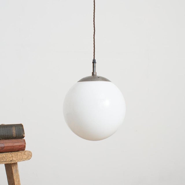 antique opaline pendant light globe – g an antique opaline glass pendant salvaged from an office in former czechoslovakia....