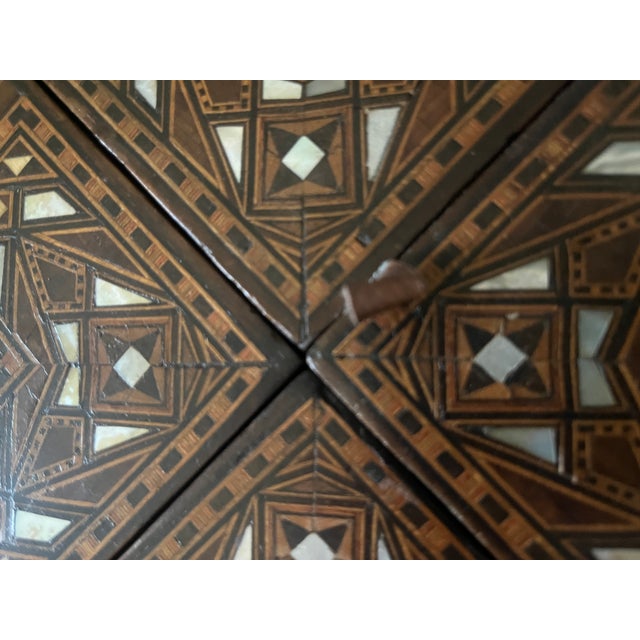 Elevate your space with this highly intricate mid-century work of art mosaic game table Levantine micro-mosaic woodwork of...