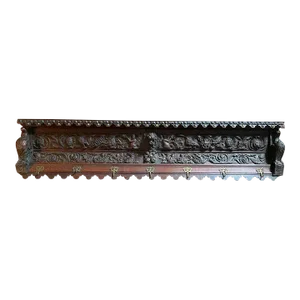 Antique Large French Heavily Carved Oak Coat Rack