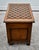 Brown Wood Accent Chest Nightstand French Louis XIII Style Small 3 Drawer Parquet Top For Sale - Image 8 of 12