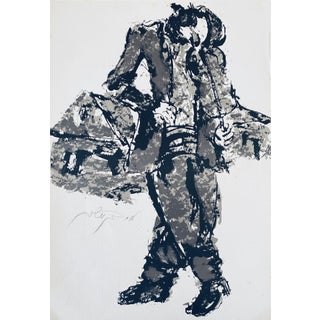Moshe Bernstein, Polish Israeli Artist Expressionist Hand Signed Lithograph For Sale