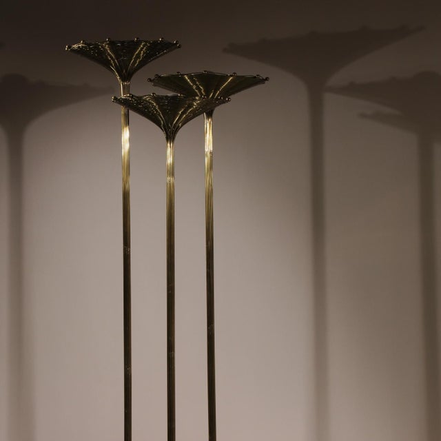 Brass Papyrus Floor Lamp by Nucci Valsecchi, Italy, 1970s For Sale - Image 14 of 18