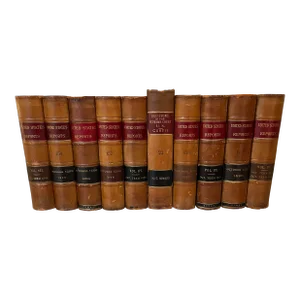 Antique 19th Century Fine Leather Bindings United States Cases Adjudged in the Supreme Court - 10 Books