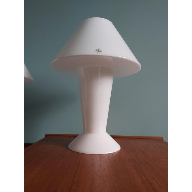 Mushroom Lamps in Opaline from Peill & Putzler, Set of 2 For Sale - Image 7 of 18