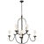 Chapman & Myers for Visual Comfort Signature Flemish Medium Round Chandelier in Aged Iron with Linen Shades For Sale