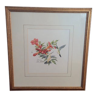 Sallie Middleton “August” Ruby-Throated Hummingbirds Limited Edition Lithograph For Sale