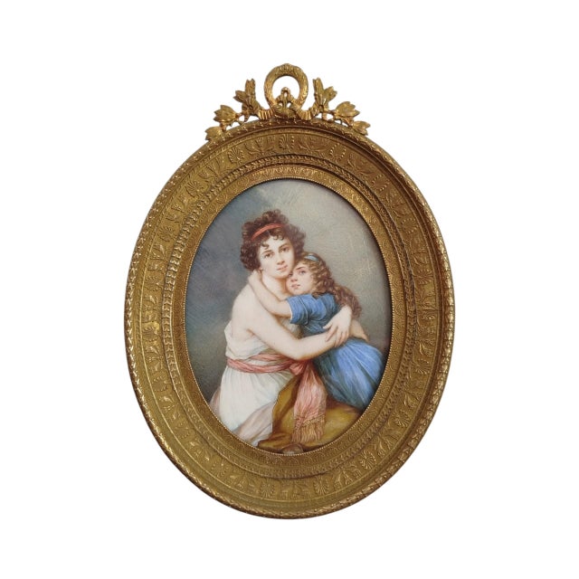 Antique Louis XVI French Miniature in Bronze After E. Vigee Lebrun for Belle Epoque, 1880 For Sale - Image 14 of 14