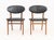Grete Jalk (Danish, 1920-2006) for Jacob Kjaer Pair of Teak Side Chairs, with black leather upholstered seats on four...