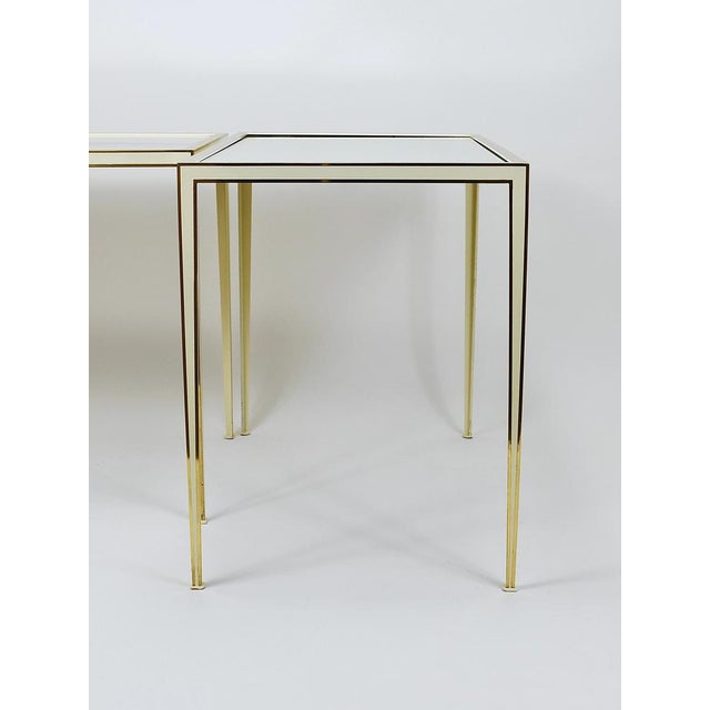 Brass & White Mirror Tables from Vereinigte Werkstätten, Germany, 1970s For Sale - Image 17 of 18