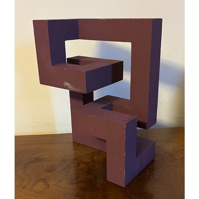 David Seccombe (New York City 1930 - 2022) Mid-Century Modernist Abstract Paint Decorated Wood Table Sculpture Circa 1960 For Sale In New York - Image 6 of 18