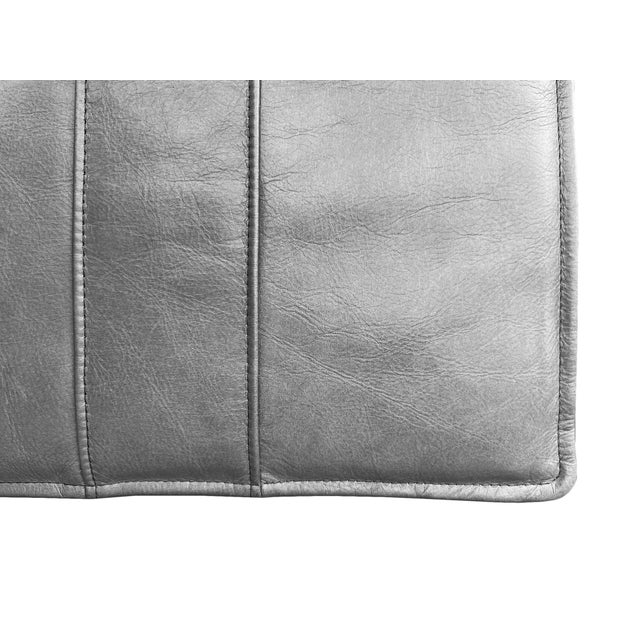 Dusk Grey Leather Bar Stool For Sale In Los Angeles - Image 6 of 6