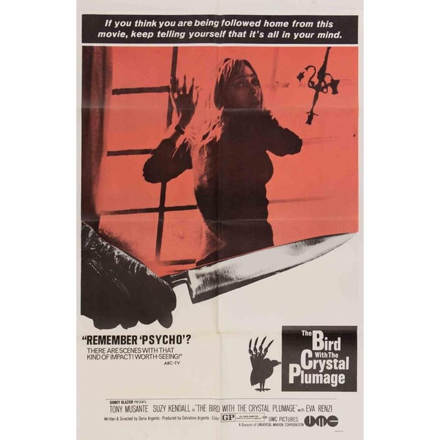 Vintage Poster U.S. One-Sheet (27 × 41 in.), UMC Pictures. Directed by Dario Argento. Alternate red knife-and-woman design...