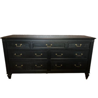 Ethan Allen Black and Gold Dresser For Sale