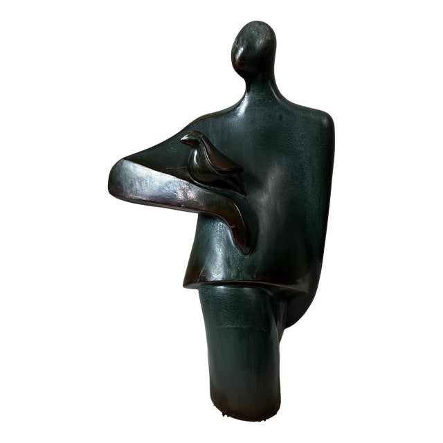 Cristina Puell, Sculpture of Figure, 1980s, Bronze For Sale