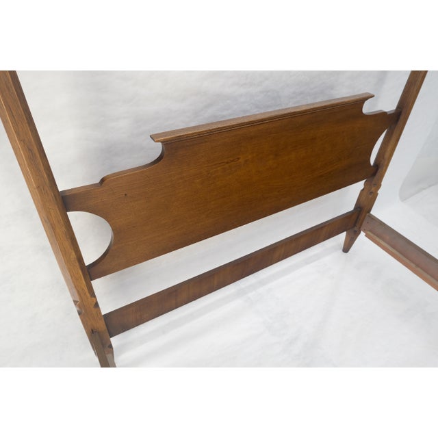 Antique c1940s Wooden Four-Poster Queen Size Canopy Bed Frame Mint For Sale - Image 18 of 18