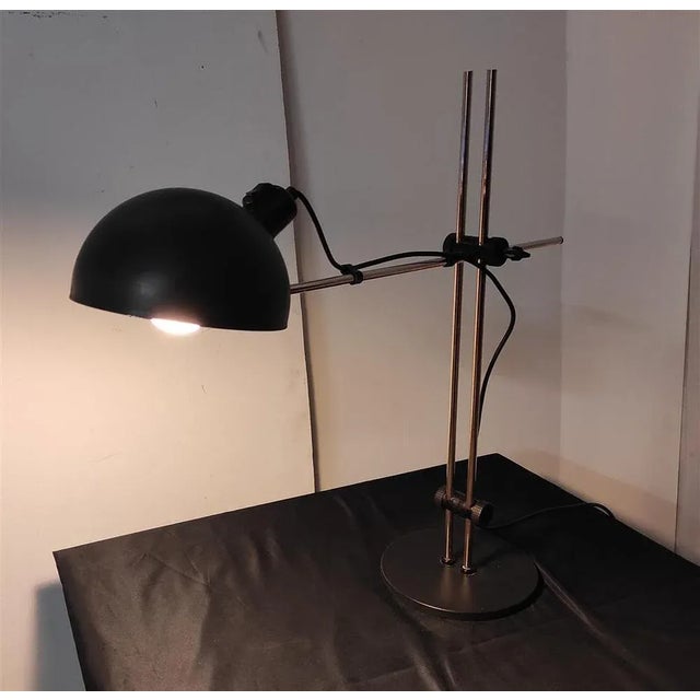 Black Vintage Black Steel Desk Lamp, 1960s For Sale - Image 8 of 9