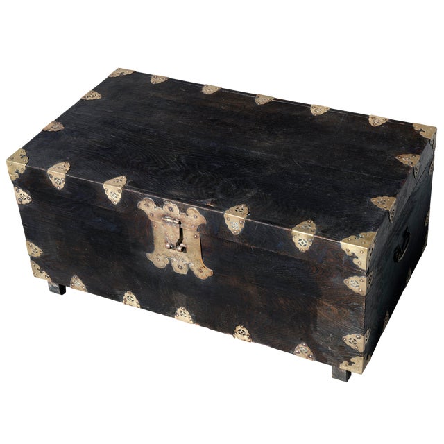 1960s Asian Wood Trunk With Brass Hardware Chairish