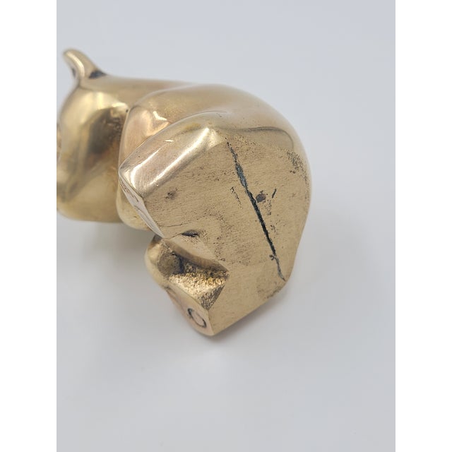 Seated Mid 20th Century Solid Brass Panda Figurine For Sale In Mobile - Image 6 of 12