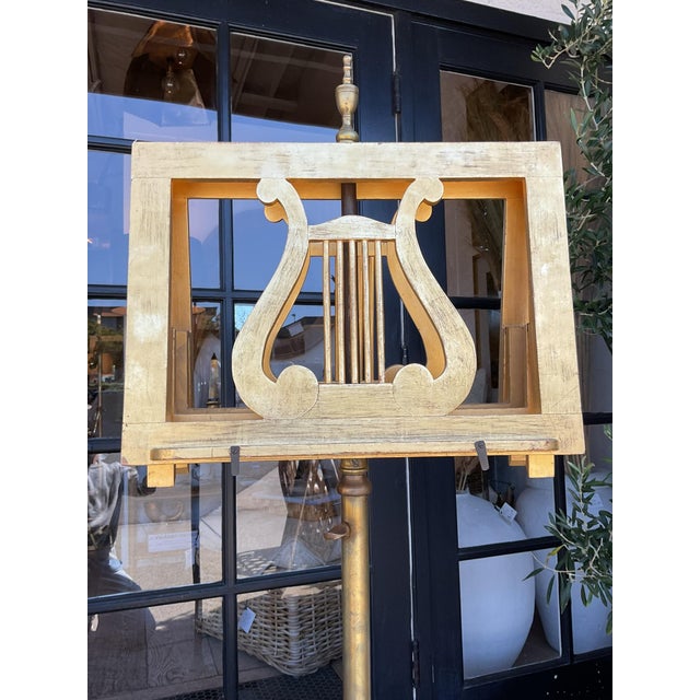 Brass Vintage Gold Leaf and Brass Music Stand For Sale - Image 8 of 8