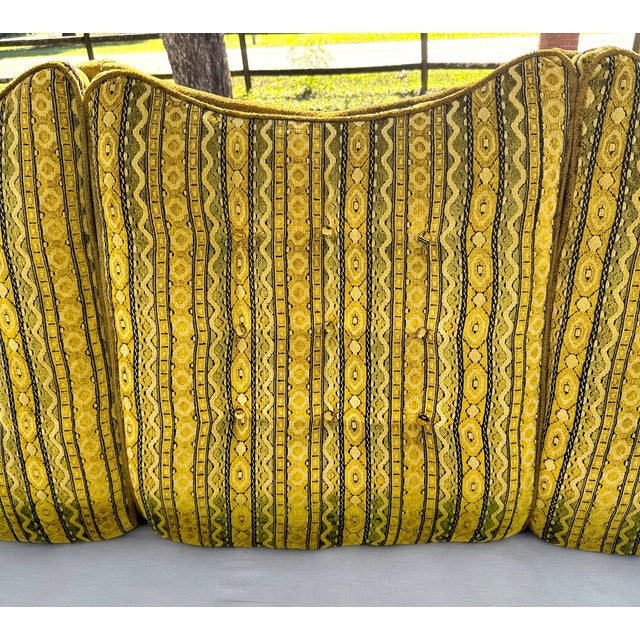 1970s Vintage Mid-Century Modern Highback Spanish Revival Sofa 1970s For Sale - Image 5 of 5