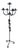 Hand Forged Iron Floor Candelabra 47″ (120cm) Antique Copper Patina 4-Arm 5-Candle Classic Scroll Holder Decor For Sale