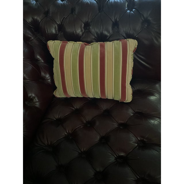 Contemporary Cowtan & Tout Pair of Velvet 3 Tone Stripe Decorative Pillows For Sale - Image 3 of 5