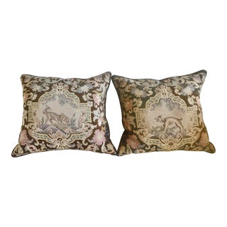 Early 20th Century French Needlepoint Pillows- a Pair For Sale