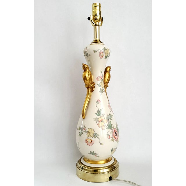 Metal Lamp Pair Gold Parrots For Sale - Image 7 of 13