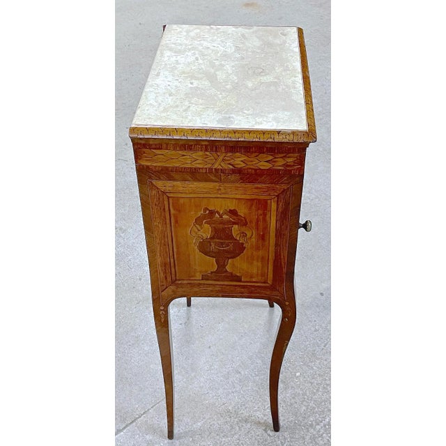 Wood Antique Inlaid Wood Side Table For Sale - Image 7 of 12