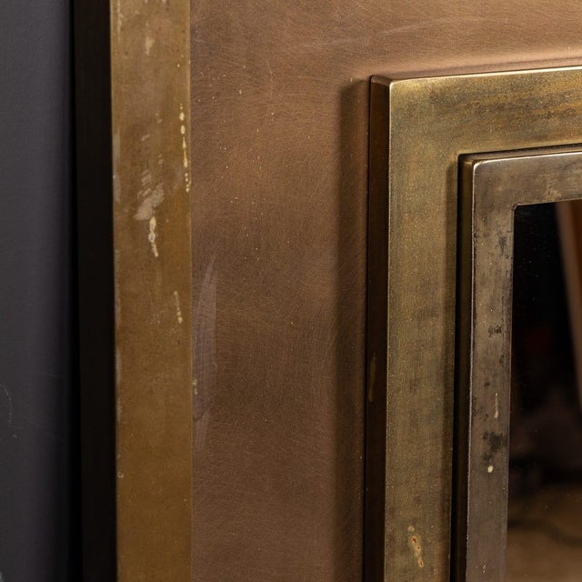Vintage Square Brass and Bronzed Mirror from Belgo Chrom, Belgium, 1970s For Sale - Image 6 of 18