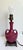 Burgundy Vintage Burgundy Glazed Ceramic Amphora Double Handle Table Lamp With Pleated Shade For Sale - Image 8 of 12