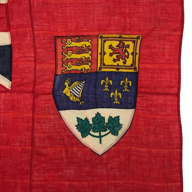 Oversize Vintage Wool Nautical Flag of Canada With Union Jack, Red Ensign For Sale - Image 4 of 10