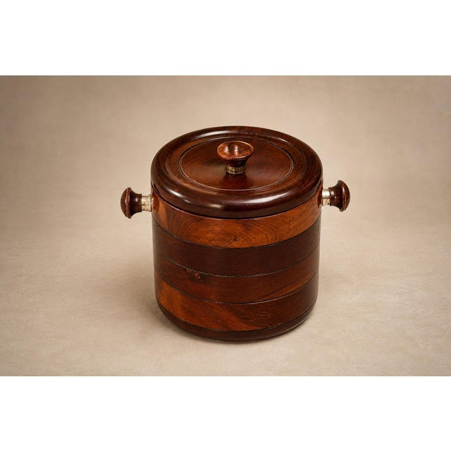 1960s Brazilian Modern Rosewood Ice Bucket with Sculptural Turned Handles For Sale - Image 9 of 18