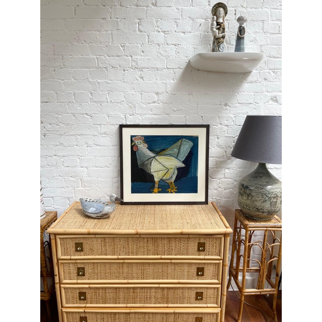 Raymond Debiève, The French Rooster, 1960s, Gouache on Art Paper, Framed For Sale - Image 3 of 16