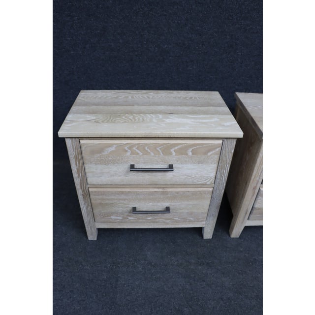 2020s Pair of Contemporary Solid White Oak Nightstands by Vaughan-Bassett For Sale - Image 5 of 15