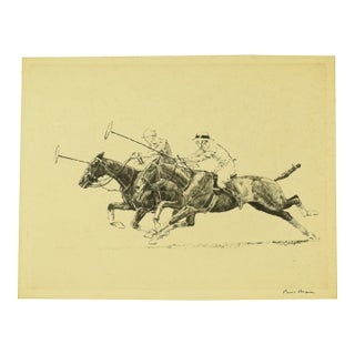 Mid 20th Century Paul Brown Polo Players 'Down the Field' Drypoint For Sale