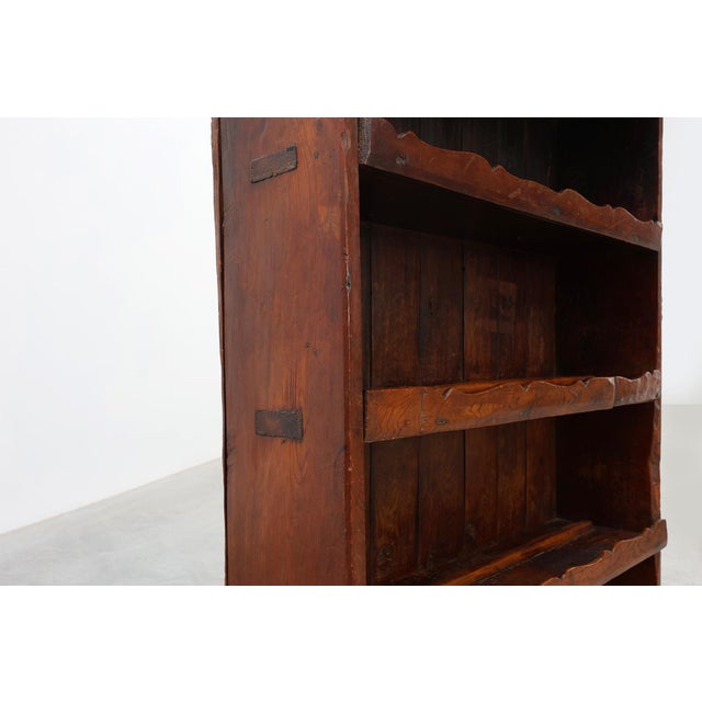 17th Century French Art Populaire Chestnut Cabinet with Gabled Top For Sale - Image 4 of 16