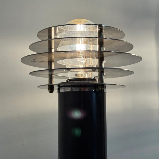 Saturn Style Table Lamps in Chromed Steel with Disc Shade, Set of 2 For Sale - Image 10 of 15