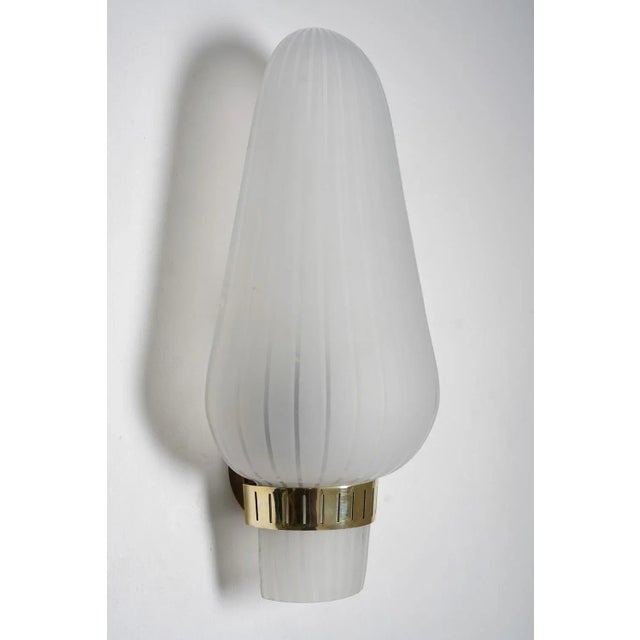 Mid-Century Swedish Wall Lamps in Brass and Glass, Set of 2 For Sale - Image 4 of 11