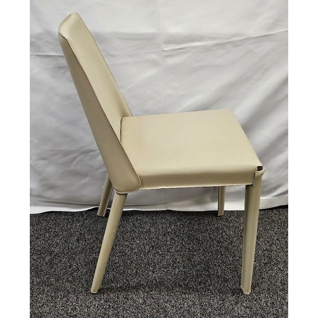 2020s Interlude Home Malin Dining Chair - Mediterranean Sand Leather For Sale - Image 5 of 9