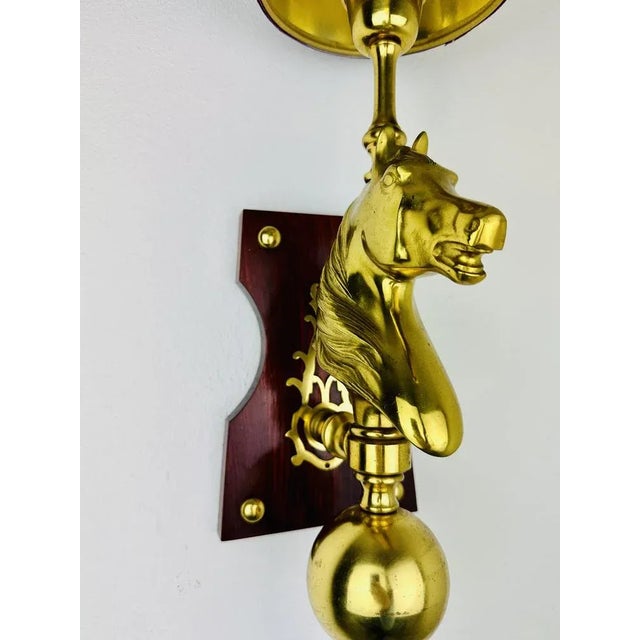 Horse Head Wall Lamp in Brass For Sale - Image 5 of 9