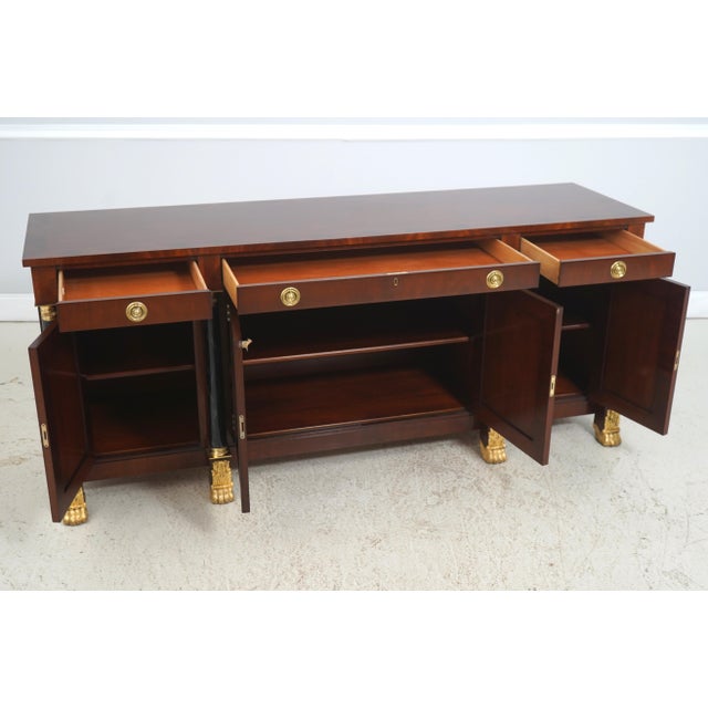 Traditional Kindel National Trust 3 Drawer Empire Flame Mahogany Sideboard For Sale - Image 3 of 18