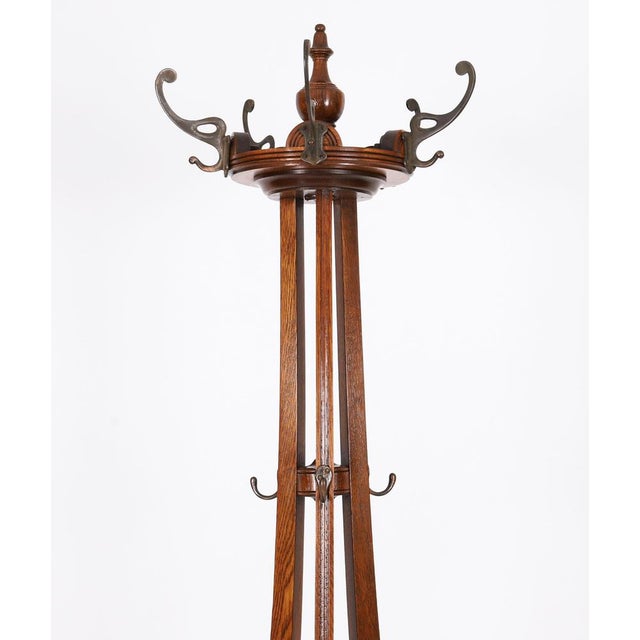Antique Victorian Oak Hall Umbrella Coat Stand, 19th Century For Sale - Image 3 of 12