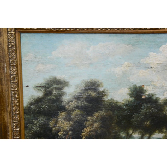 Majestic trees are the focal point of this oil on wood painting by American artist John Frederick Kensett (1816-1872). He...
